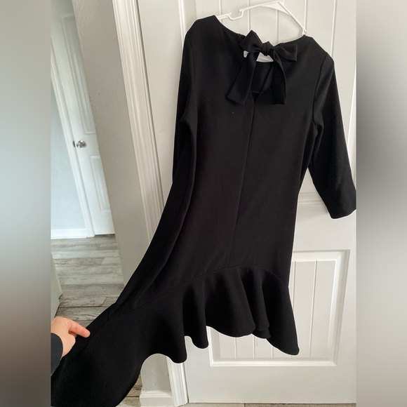 River Island River 3/4 Sleeve Hanky Hem Swing Dress, black, size US 8/ UK 12 - Picture 11 of 11